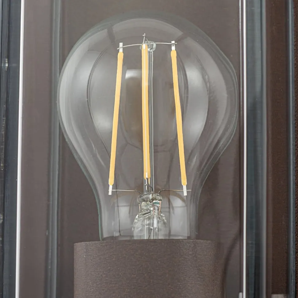 Arcchio buitenwandlamp Ismera, roestkleurig, IP65, glas, E27