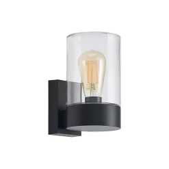 Arcchio buitenwandlamp Liljana, zwart, 21 cm, IP65, glas
