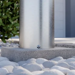 Arcchio Caramia sokkellamp, 23 cm, roestvrij staal, zeewaterbestendig