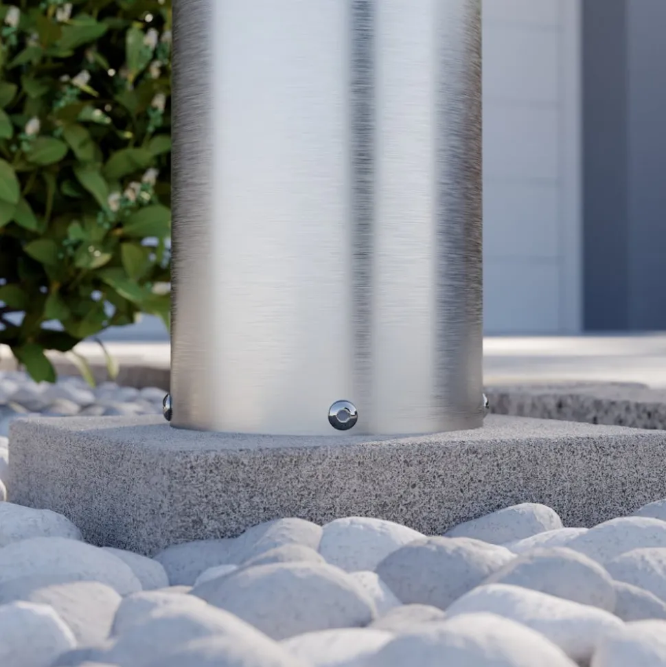 Arcchio Caramia sokkellamp, 23 cm, roestvrij staal, zeewaterbestendig