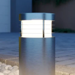 Arcchio Caramia sokkellamp, 23 cm, roestvrij staal, zeewaterbestendig