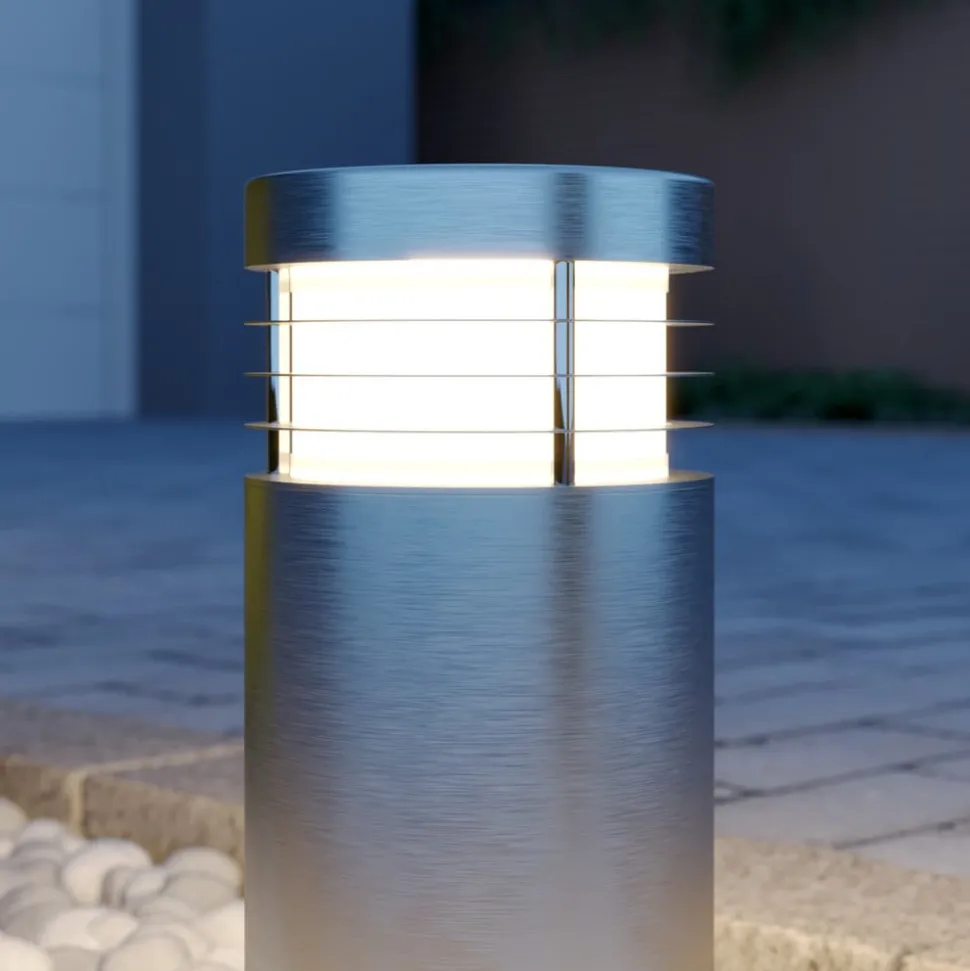 Arcchio Caramia sokkellamp, 23 cm, roestvrij staal, zeewaterbestendig