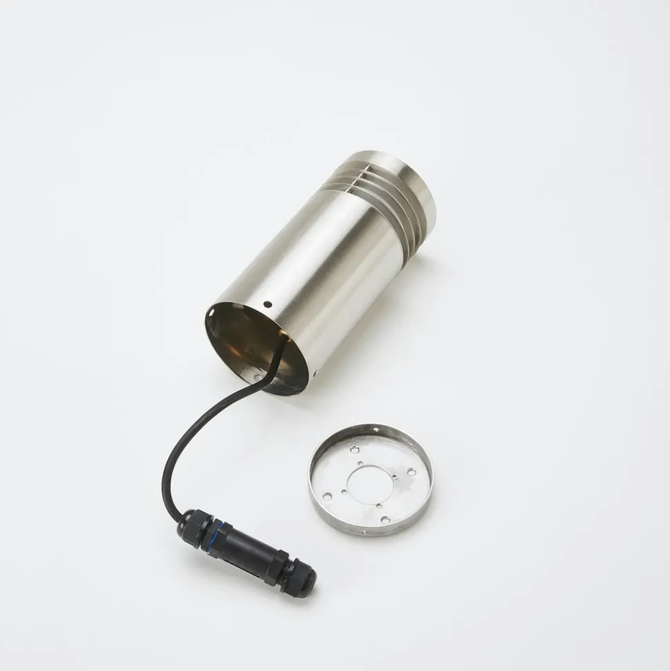 Arcchio Caramia sokkellamp, 23 cm, roestvrij staal, zeewaterbestendig