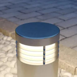 Arcchio Caramia sokkellamp, 23 cm, roestvrij staal, zeewaterbestendig