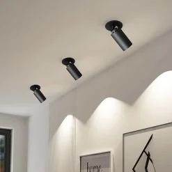 Arcchio Davin inbouwspot, cilinder, zwart