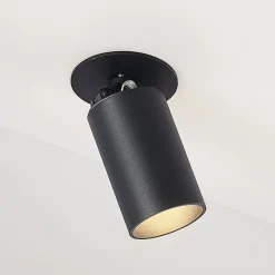 Arcchio Davin inbouwspot, cilinder, zwart