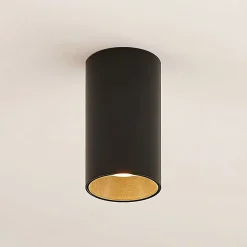 Arcchio Downlight Brinja, zwart, metaal, Ø 6 cm, rond, GU10