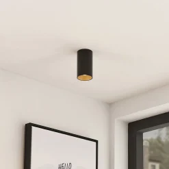 Arcchio Downlight Brinja, zwart, metaal, Ø 6 cm, rond, GU10