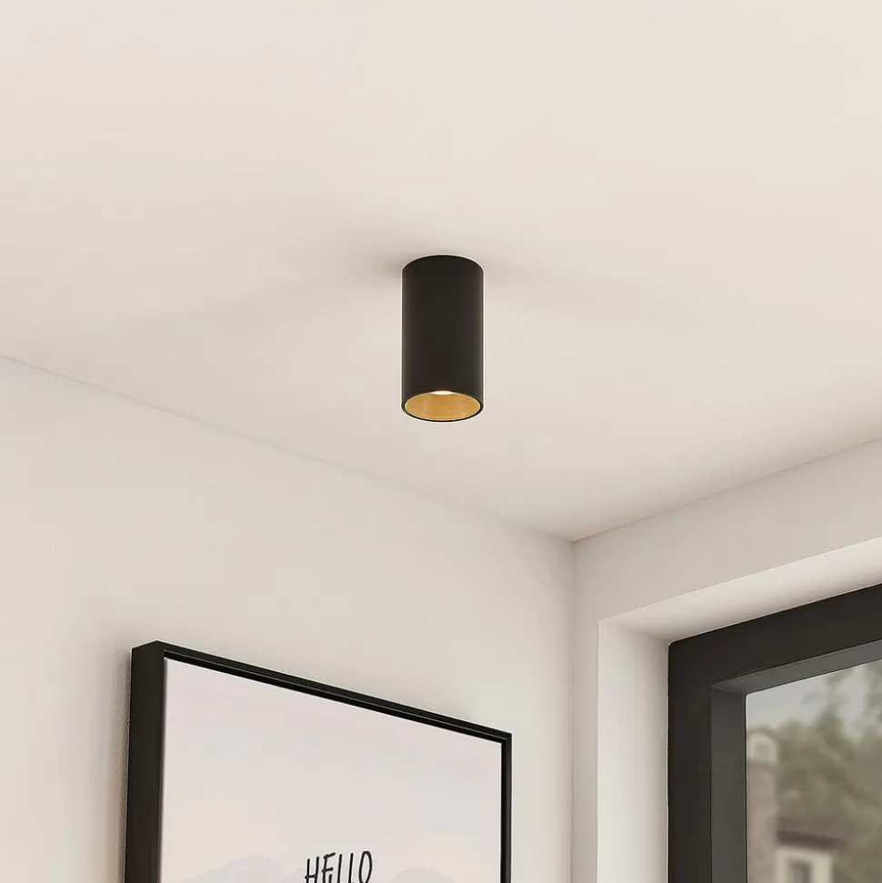 Arcchio Downlight Brinja, zwart, metaal, Ø 6 cm, rond, GU10