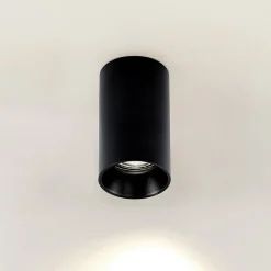 Arcchio Downlight Brinja, zwart, metaal, Ø 6 cm, rond, GU10