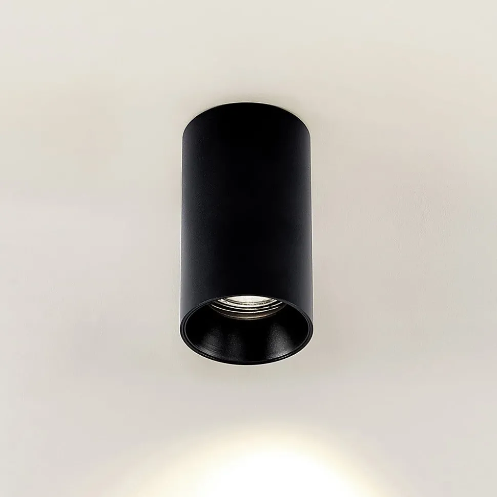 Arcchio Downlight Brinja, zwart, metaal, Ø 6 cm, rond, GU10