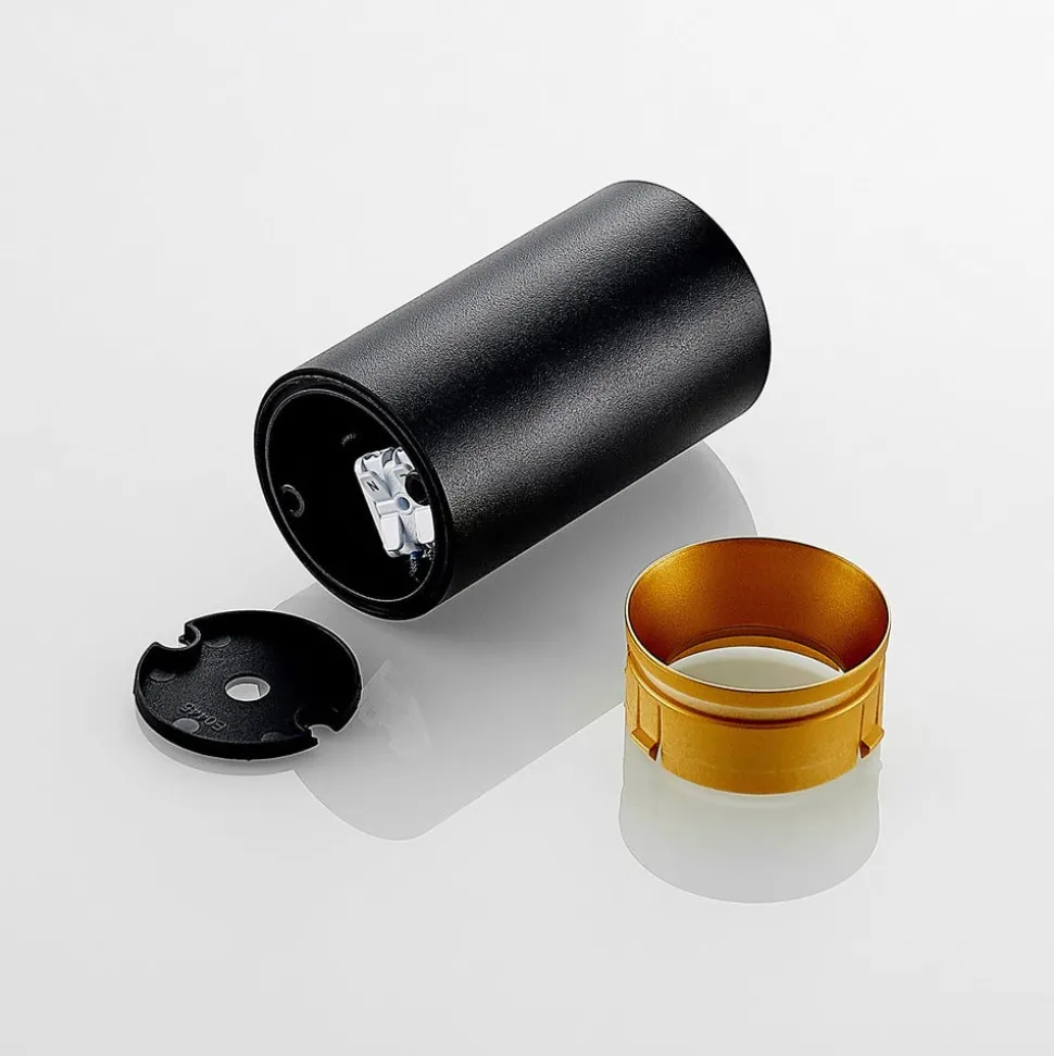 Arcchio Downlight Brinja, zwart, metaal, Ø 6 cm, rond, GU10