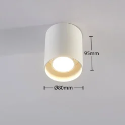 Arcchio downlight Carson, hoogte 10 cm, wit, aluminium