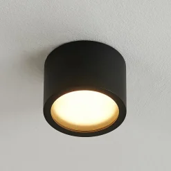 Arcchio downlight Nieva, GX53, zwart, rond, Ø 10cm, metaal