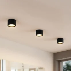 Arcchio downlight Nieva, GX53, zwart, rond, Ø 10cm, metaal