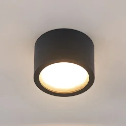 Arcchio downlight Nieva, GX53, zwart, rond, Ø 10cm, metaal