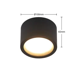 Arcchio downlight Nieva, GX53, zwart, rond, Ø 10cm, metaal