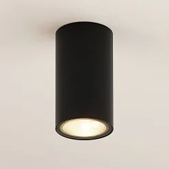 Arcchio downlight Olivir, zwart, metaal, Ø 6cm, GU10, IP44