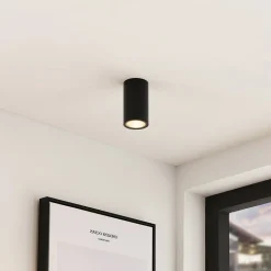 Arcchio downlight Olivir, zwart, metaal, Ø 6cm, GU10, IP44