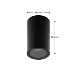 Arcchio downlight Olivir, zwart, metaal, Ø 6cm, GU10, IP44