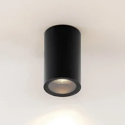 Arcchio downlight Olivir, zwart, metaal, Ø 6cm, GU10, IP44