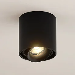 Arcchio downlight Walza, zwart, metaal, Ø 9,3cm, GU10