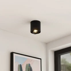 Arcchio downlight Walza, zwart, metaal, Ø 9,3cm, GU10