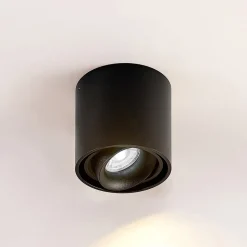 Arcchio downlight Walza, zwart, metaal, Ø 9,3cm, GU10