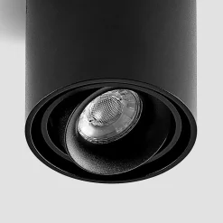 Arcchio downlight Walza, zwart, metaal, Ø 9,3cm, GU10