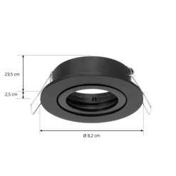 Arcchio downlight Zyron, zwart, Ø 8,2 cm