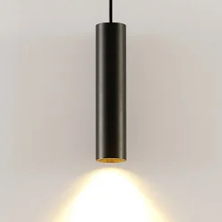 Arcchio Ejona hanglamp, hoogte 27 cm, zwart, aluminium