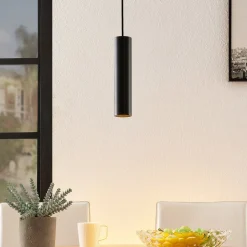 Arcchio Ejona hanglamp, hoogte 27 cm, zwart, aluminium