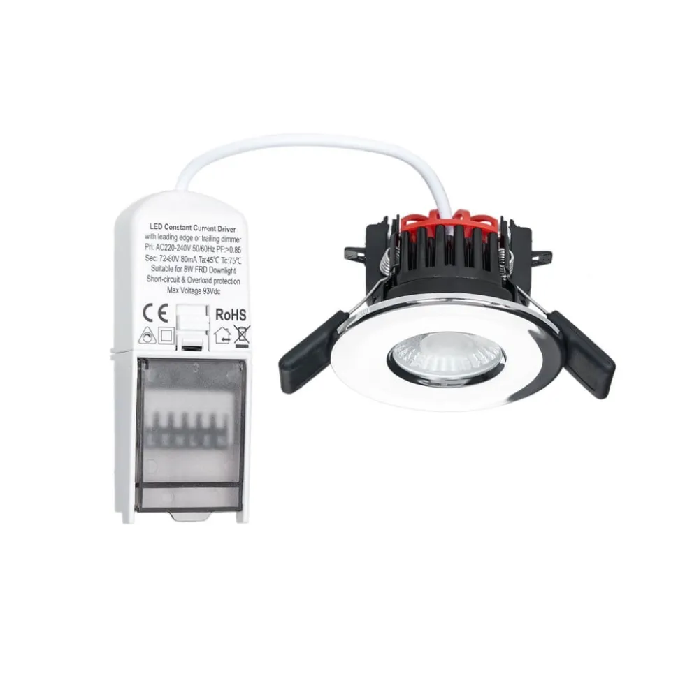 Arcchio Elmon LED inbouwlamp, IP65, chroom