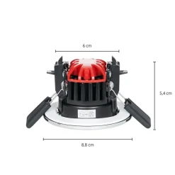Arcchio Elmon LED inbouwlamp, IP65, chroom