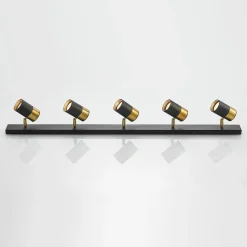 Arcchio Evaro spot, gouden ring achter, 5 -lamps