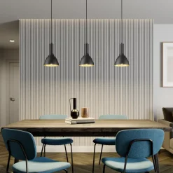 Arcchio hanglamp Cosmina, 3-lamps, lengte 90 cm, zwart