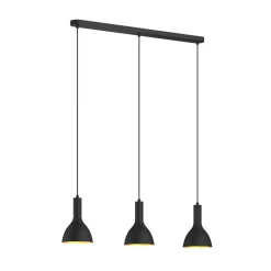 Arcchio hanglamp Cosmina, 3-lamps, lengte 90 cm, zwart