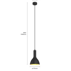 Arcchio hanglamp Cosmina, 1-lamp, zwart, metaal