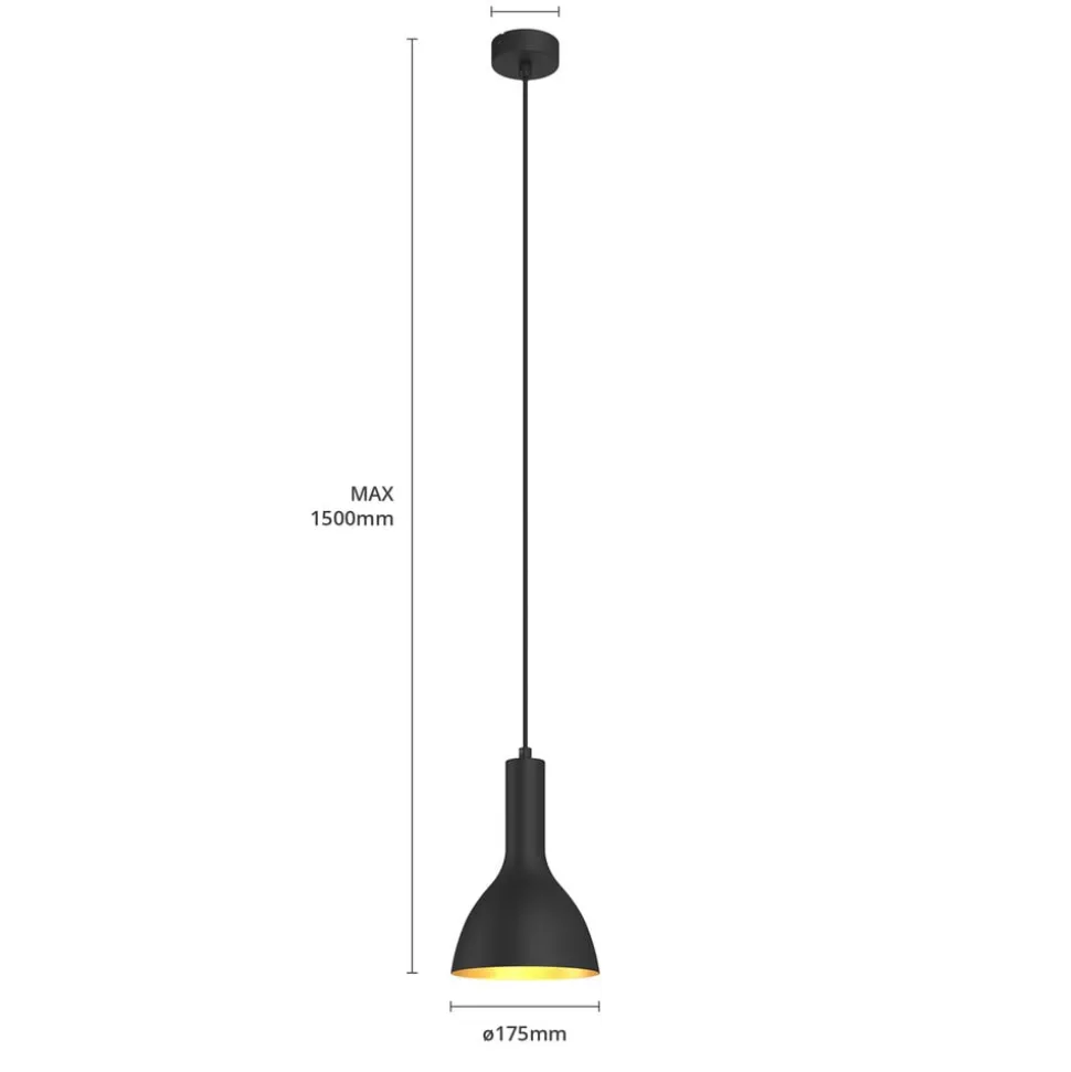 Arcchio hanglamp Cosmina, 1-lamp, zwart, metaal