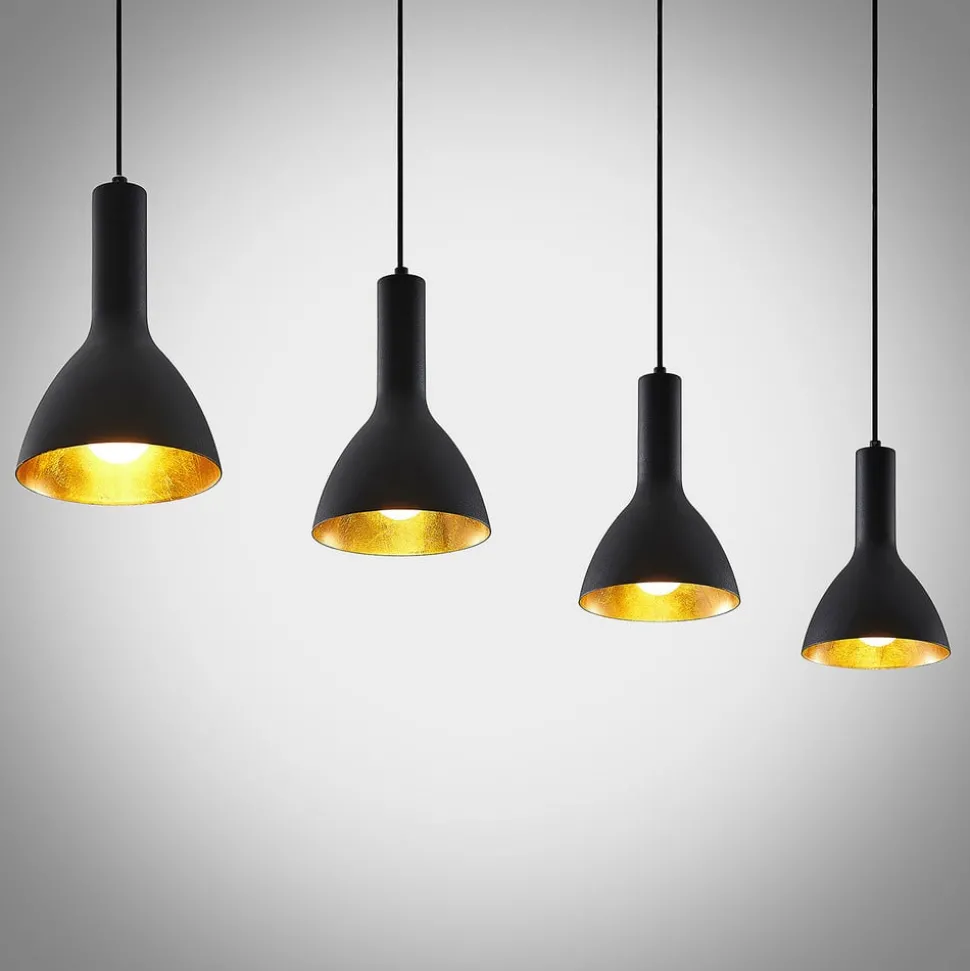 Arcchio hanglamp Cosmina, 4-lamps, lengte 120 cm, zwart