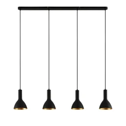 Arcchio hanglamp Cosmina, 4-lamps, lengte 120 cm, zwart