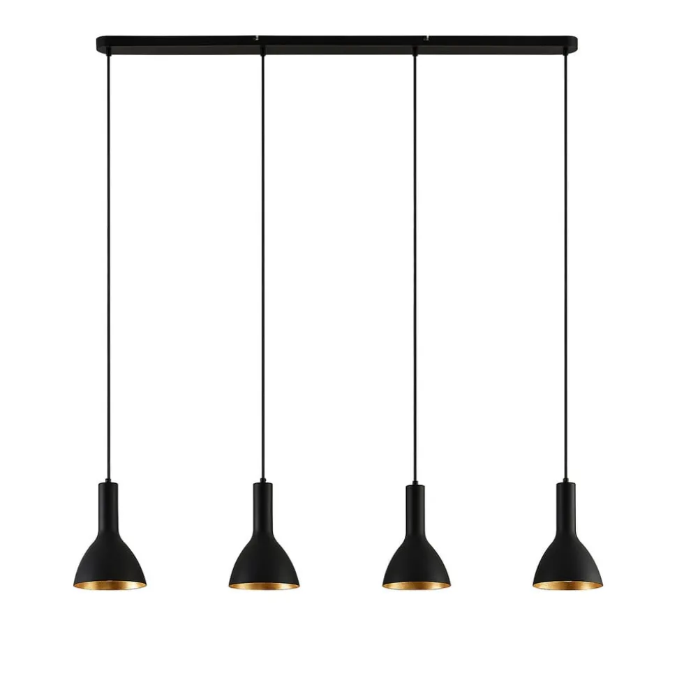 Arcchio hanglamp Cosmina, 4-lamps, lengte 120 cm, zwart