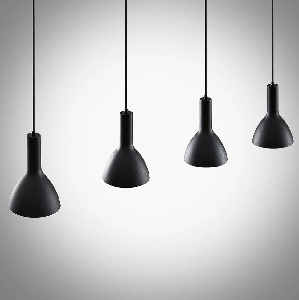 Arcchio hanglamp Cosmina, 4-lamps, lengte 120 cm, zwart