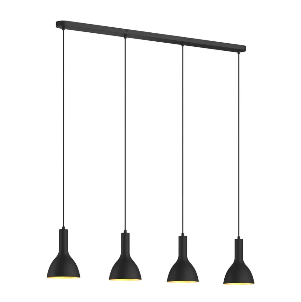 Arcchio hanglamp Cosmina, 4-lamps, lengte 120 cm, zwart