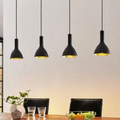Arcchio hanglamp Cosmina, 4-lamps, lengte 120 cm, zwart