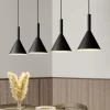Arcchio hanglamp Tadej, 4-lamps, zwart-wit, metaal, E27