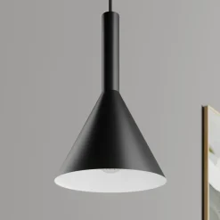 Arcchio hanglamp Tadej, zwart-wit, Ø 19 cm, metaal, E27