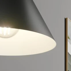 Arcchio hanglamp Tadej, zwart-wit, Ø 19 cm, metaal, E27