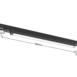 Arcchio Harlow LED track light, zwart, 69 cm, 3.000 K