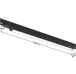 Arcchio Harlow LED track light, zwart, 69 cm, 4.000 K